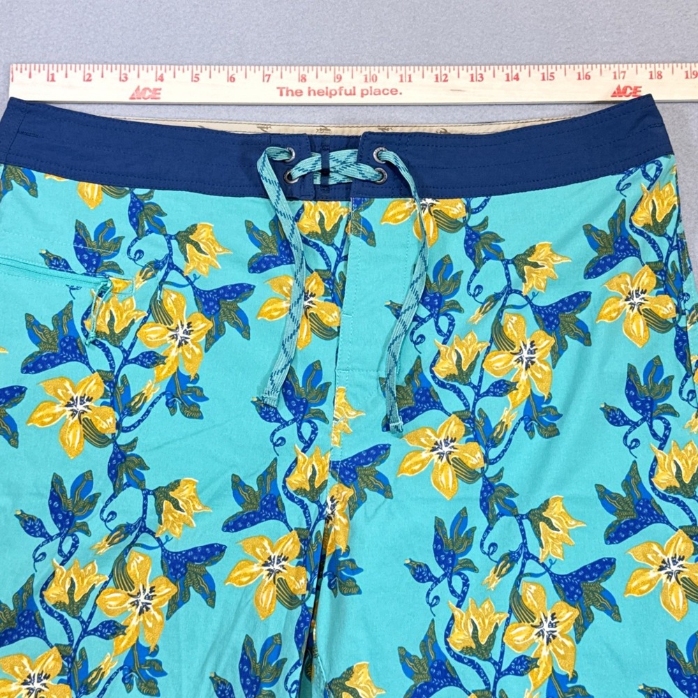 PATAGONIA Stretch Wavefarer Boardshorts 21" Mens 36 Blue Floral Swim Trunks - Picture 5 of 11
